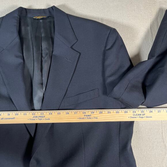 Brooks Brothers Mens Blazer 46R Worsted Wool Black USA Two Button - Picture 6 of 10